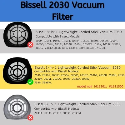 Nispira 1611501 2030 Vacuum Filter Replacement For Bissell Corded Stick Lightweight Cleaner 20303, 20306, 20307, 20309, 2030K, 2030U, 2030B, 8 Packs 3 Nispira 1611501 2030 Vacuum Filter Replacement For Bissell Corded Stick Lightweight Cleaner 20303, 20306, 20307, 20309, 2030K, 2030U, 2030B, 8 Packs - Image 3