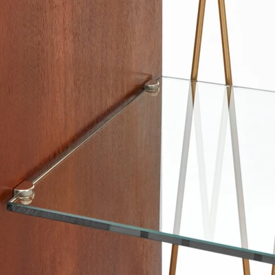 Dennes Mid-Century Modern Wire Accent Storage Cabinet Walnut - Buylateral 3 Dennes Mid-Century Modern Wire Accent Storage Cabinet Walnut - Buylateral - Image 3