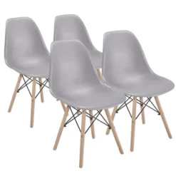 Yaheetech Modern Dining Chairs With Natural Beech Wood Set Of 4 -Baxton Studio Shop GUEST 6de4cb3f 8518 4a4c 8042 b3f5fa8e2eaf