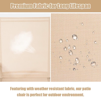 Costway 2PCS Patio Chairs Deck Yard W/Armrest Brown/Beige/Gray 4 Costway 2PCS Patio Chairs Deck Yard W/Armrest Brown/Beige/Gray - Image 4