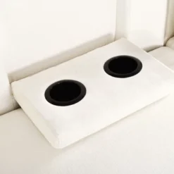 128" Upholstered Modular Sectional Sofa With Removable Storage Ottoman, 2 Hidden Cup Holders-ModernLuxe -Baxton Studio Shop GUEST 6df07e17 7b63 42bc abd9 0ad9ec06e0c7