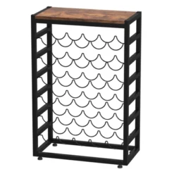 Itopfox 6-Tier Free Standing Wine Rack With Wooden Table Top, Sturdy Metal Bottle Holder For Kitchen Bar Pantry, Holds 30 Bottles -Baxton Studio Shop GUEST 6e2d0b04 dd60 49f0 98f4 6579d1b5a840