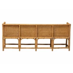 Bali & Pari Seranay Scallop Rattan Long Dining Bench Light Honey -Baxton Studio Shop GUEST 6ebd9099 5928 48b1 9146 1e77f544f49d