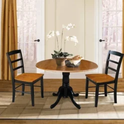 Set Of 3 42" Dual Table With 2 Madrid Chairs Dining Sets Black/Red - International Concepts -Baxton Studio Shop GUEST 6eda7201 f055 41af 895e 0c76b4b53b96
