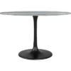 47.2" Stephanie Round Marble Dining Table Gray - ZM Home