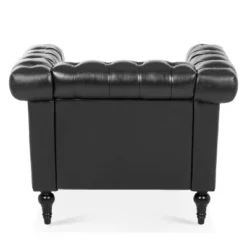 Upholstered 3 Seat/1 Seat Sofa Couches With Nailhead Accents, Scrolled Armrests, And Turned Legs-ModernLuxe -Baxton Studio Shop GUEST 6f679658 0df3 4dd8 9d72 11207f48c1ea