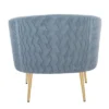 Tania Pleated Waves Accent Chair Light Blue/Gold - Lumisource