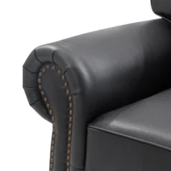 Antonia 60" Wide Chesterfield Loveseat, Genuine Leather Sofa With Nailhead Trim And Rolled Armrests -A+B | ARTFUL LIVING DESIGN -Baxton Studio Shop GUEST 6f93adaf 1f40 4ca7 a92c bd7d61e13e1f