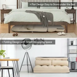 Costway Foldable Floor Sofa Bed 6-Position Adjustable Lounge Couch With 2 Pillows BlueBeigeGreyBlack -Baxton Studio Shop GUEST 70074819 d6dd 48de a1a0 a997687535f7