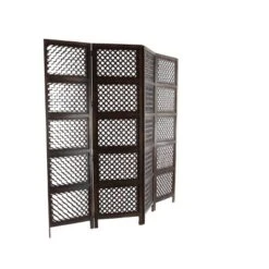 Traditional Wood Rectangle Room Divider Screen Brown - Olivia & May -Baxton Studio Shop GUEST 70253f67 1626 42a8 a760 968fb8b311ea