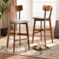2pc Cameron Wood Counter Height Barstools Gray/Walnut/Brown - Baxton Studio 10 2pc Cameron Wood Counter Height Barstools Gray/Walnut/Brown - Baxton Studio -Baxton Studio Shop GUEST 70664dff e934 4144 acd4 81b2ffb3e3d7