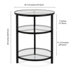 22' Triple Shelf Metal Side Table In Black - Henn&Hart -Baxton Studio Shop GUEST 707cd79d ae93 4a21 b89c 459d65cb88ac