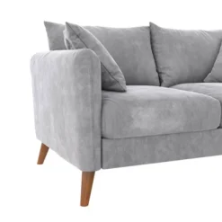 Magnolia 2 Seater Loveseat Sofa With Pillows Pocket Coil Seating Light Gray Velvet - Novogratz -Baxton Studio Shop GUEST 708e983d ebcf 4a00 a576 98410f13991e