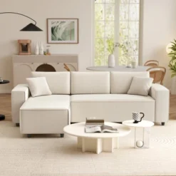 HOMCOM Sectional Sofa With Reversible Chaise, L-Shaped Corner Sofa Couch With Corduroy Fabric, Pocket Spring, 2 Pillows 10 HOMCOM Sectional Sofa With Reversible Chaise, L-Shaped Corner Sofa Couch With Corduroy Fabric, Pocket Spring, 2 Pillows -Baxton Studio Shop GUEST 70a61465 a33b 43a6 bc99 d437c7678ad7