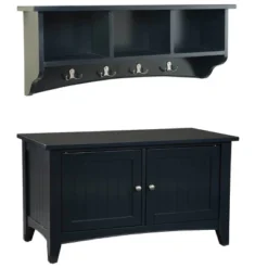 Shaker Cottage Storage Coat Hook With Cabinet Bench Set - Alaterre Furniture -Baxton Studio Shop GUEST 70cbe153 3170 4396 a6d3 bc010372a705