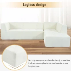 112.2"W Modern Minimalist L-Shaped Sofa, Chenillie Upholstered Modular Free Combination Sofa Set - ModernLuxe -Baxton Studio Shop GUEST 710b6a35 17d9 4b74 a7d1 f127e783a35e