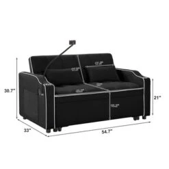 ORRD Foldable Double Seat Recliner Sofa Bed, Velvet Pull-Out Sleeper With USB Port & Side Pockets 10 ORRD Foldable Double Seat Recliner Sofa Bed, Velvet Pull-Out Sleeper With USB Port & Side Pockets -Baxton Studio Shop GUEST 71486e7a 175f 459a bff2 59ec21b8ca9c