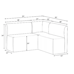 3pc Cora Dining Set With Chair And 2 Banquettes - Threshold™ -Baxton Studio Shop GUEST 715b0cb6 6d32 4815 9230 177e091caaf0