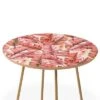 Round Marta Barragan Camarasa Jungle Paradise Pink Side Table Pink/Gold - Deny Designs