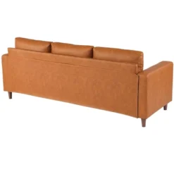 Whizmax 85" Leather Couch For Living Room, Modern Sofa Couches With Padded Backrest For Living Room, Bedroom, Office, Orange -Baxton Studio Shop GUEST 716d9cfa 6362 49b3 928f cb8080e60c77
