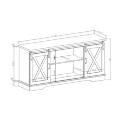 Modern Transitional Sliding Barndoor TV Stand For TVs Up To 65"- Saracina Home -Baxton Studio Shop GUEST 718dd989 f52a 47b4 994a 51f6706185e4