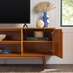 Solid Wood Mid-Century Modern TV Stand For TVs Up To 80" - Saracina Home -Baxton Studio Shop GUEST 718deacd a6aa 48d3 a2de dc60399694ef