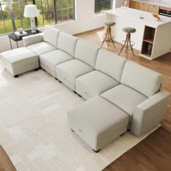 140"Sectional Couch For Living Room, Oversized Modular Sectional Sofa, U Shaped Modular Couch With Storage 13 140"Sectional Couch For Living Room, Oversized Modular Sectional Sofa, U Shaped Modular Couch With Storage -Baxton Studio Shop GUEST 71ac4e08 28ee 418e 823b 32d8edf4b65b