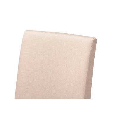 Set Of 4 Andrew Contemporary Espresso Wood Finish Fabric Dining Chairs Beige - Baxton Studio 2 Set Of 4 Andrew Contemporary Espresso Wood Finish Fabric Dining Chairs Beige - Baxton Studio - Image 2