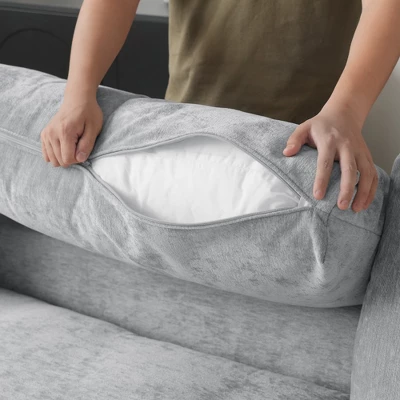 Cloud Couch Modular Sectional Sofa,100.5" U Shaped Couch, Oversized Convertible Wide Seater,3 Seater With 2 Ottomans For Living Room SetGray 11 Cloud Couch Modular Sectional Sofa,100.5" U Shaped Couch, Oversized Convertible Wide Seater,3 Seater With 2 Ottomans For Living Room SetGray - Image 11