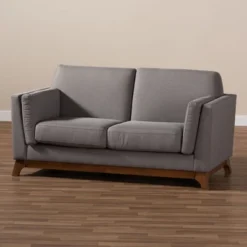 Baxton Studio Sava Fabric Upholstered Walnut Wood 2 Seater Loveseat Gray - BaxtonStudio 12 Baxton Studio Sava Fabric Upholstered Walnut Wood 2 Seater Loveseat Gray - BaxtonStudio -Baxton Studio Shop GUEST 7262e7b8 6e4f 4395 af0e 3913c31d4eb5