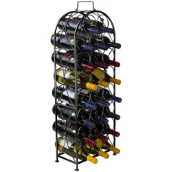 Sorbus 23 Bottle Metal Wine Rack (Black) -Baxton Studio Shop GUEST 72a55536 5739 4596 b86d f0a52f27071b