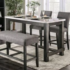 Norelo Rectangular Counter Height Table White - HOMES: Inside + Out