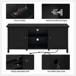Yaheetech 24.6in Height Mid-century TV Stand TV Console Table Black -Baxton Studio Shop GUEST 72caec4a b5bf 4a8a 82ad e2e9efbbb4c4