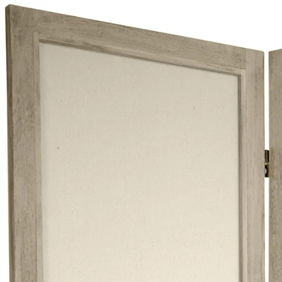 5 1/2 Ft. Tall Open Lattice Fabric Room Divider - Burnt Cream (3 Panels) 1 5 1/2 Ft. Tall Open Lattice Fabric Room Divider - Burnt Cream (3 Panels)