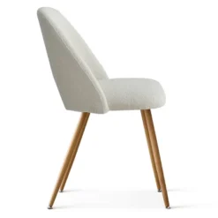 Edwin Boucle Dining Chair Set Of 6,Modern Kitchen Dining Room Chairs With Curved Round Backrest,Boucle Chairs With Oak Metal Legs -Maison Boucle 13 Edwin Boucle Dining Chair Set Of 6,Modern Kitchen Dining Room Chairs With Curved Round Backrest,Boucle Chairs With Oak Metal Legs -Maison Boucle -Baxton Studio Shop GUEST 73791299 fa00 4f52 939e 84b64e06b213