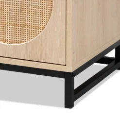 Ardon Bohemian Wood And Metal 2 Door Natural Rattan TV Stand For TVs Up To 40" Light Brown/Black - Baxton Studio 12 Ardon Bohemian Wood And Metal 2 Door Natural Rattan TV Stand For TVs Up To 40" Light Brown/Black - Baxton Studio -Baxton Studio Shop GUEST 73ce36dc a13c 4ca5 bac0 cfa870040463