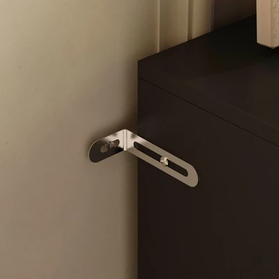 Famapy Black Wine Cabinet With A Two - Layer Semi - Open Structure. 6 Famapy Black Wine Cabinet With A Two - Layer Semi - Open Structure. - Image 6