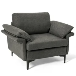 Costway Modern Linen Fabric Accent Armchair Upholstered Single Sofa W/ Metal Legs Grey 15 Costway Modern Linen Fabric Accent Armchair Upholstered Single Sofa W/ Metal Legs Grey -Baxton Studio Shop GUEST 744f45a4 138e 4508 a3a3 26e96d051161