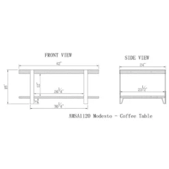 42" Modesto Solid Coffee Table Brown - Alaterre Furniture: Industrial Style, Wood, Metal Legs, Fixed Shelf 5 42" Modesto Solid Coffee Table Brown - Alaterre Furniture: Industrial Style, Wood, Metal Legs, Fixed Shelf -Baxton Studio Shop GUEST 7482b122 428f 44f9 a67d 95bb83f530e3