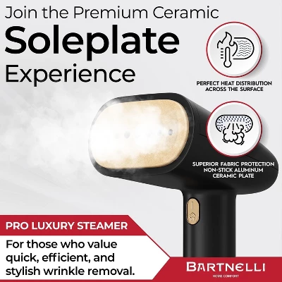 Bartnelli Pro Luxury Handheld Garment Steamer, 30s Heat-Up, Large Detachable Water Tank, 8ft Cord 2 Bartnelli Pro Luxury Handheld Garment Steamer, 30s Heat-Up, Large Detachable Water Tank, 8ft Cord - Image 2