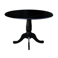 Davidson Round Dual Drop Leaf Pedestal Table Black - International Concepts