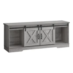 Wood Look TV Stand For TVs Up To 60" With Barn Style Sliding Doors - EveryRoom -Baxton Studio Shop GUEST 74d3de49 fbf0 48f3 9b28 bcedf03bae63