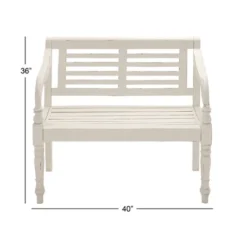 Farmhouse Mahogany Bench White - Olivia & May -Baxton Studio Shop GUEST 74e2e477 149a 4761 9def 448c01a449e5