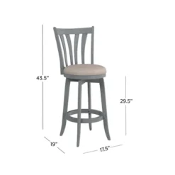 30" Savana Swivel Height Barstool Blue Wirebrush/Cream - Hillsdale Furniture -Baxton Studio Shop GUEST 74f43557 dc5d 4325 b11e 07cd02341bb7