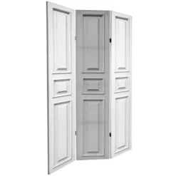 6" Double Sided Door Panel Canvas Room Divider White - Oriental Furniture