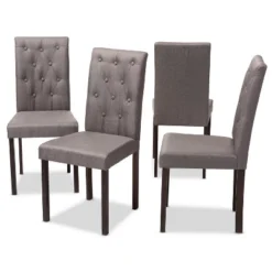 Set Of 4 Gardner Finished Dining Chairs Gray/Dark Brown - Baxton Studio -Baxton Studio Shop GUEST 75284d97 0026 47d3 9aa3 e98857d7dc70