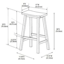 30" Saddle Barstool Wood Brown - Linon -Baxton Studio Shop GUEST 7552f549 8bdf 4b46 b859 1a3803d3c733