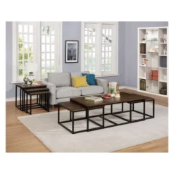 54" Wide Arcadia Acacia Wood Coffee Table With Nesting Tables Antiqued Mocha - Alaterre Furniture -Baxton Studio Shop GUEST 757c1b4c 40f6 4ff5 98c7 42c06aa28170