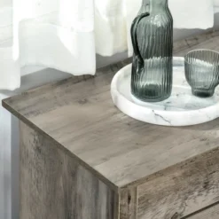 HOMCOM 32" Farmhouse Barn Door Style Sideboard, Buffet Cabinet, Coffee Bar For Kitchen, Living Room Or Entryway, Gray Wash -Baxton Studio Shop GUEST 757ed869 c48a 43f2 9c93 27bbf1f60429