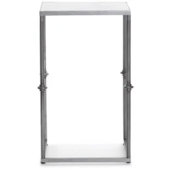 Berlin Solid Marble Side Table White - Finch -Baxton Studio Shop GUEST 7597064b ee2a 4f88 81e8 d6a2b4503afa